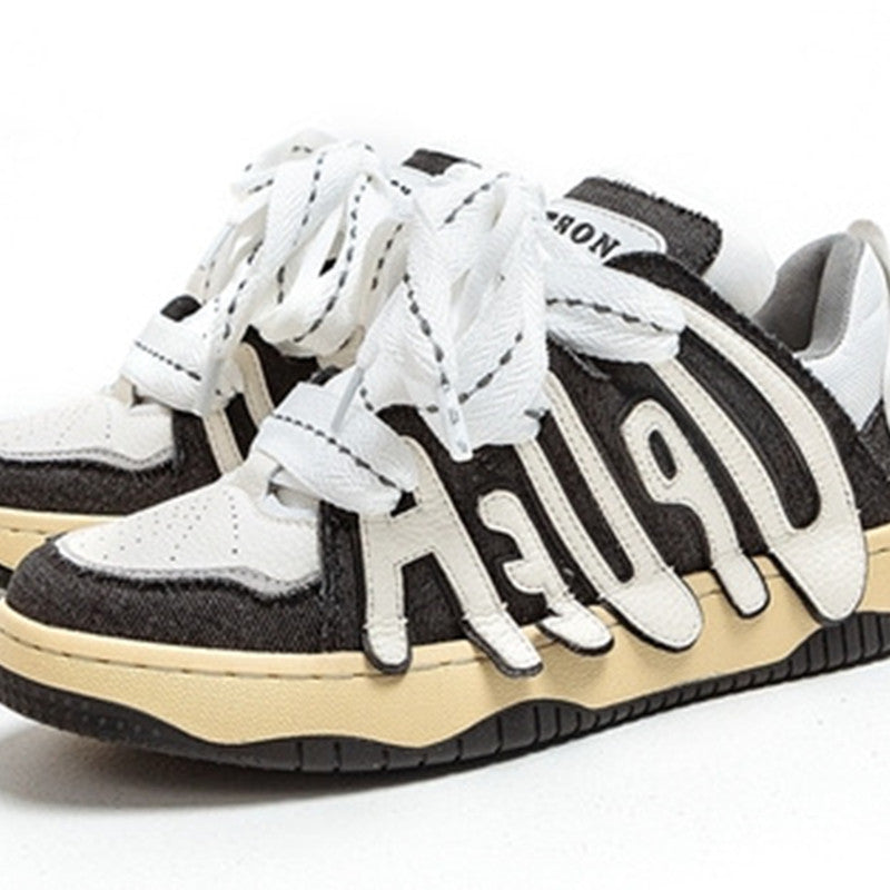 Hommes et femmes Casual Sports Bas épais Alphabet Retro Sneakers