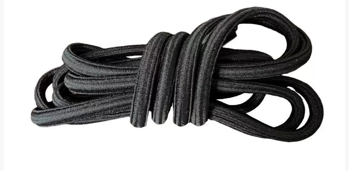 Lazy élastique lacets-noir-polyester soie à faible étirement + latex soie-1 pièce