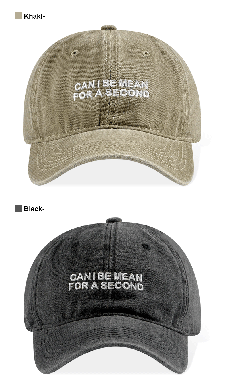 Casquette de baseball en coton lavé de la marine avec une citation en sassy