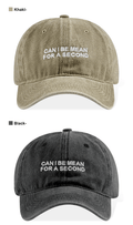 Casquette de baseball en coton lavé de la marine avec une citation en sassy
