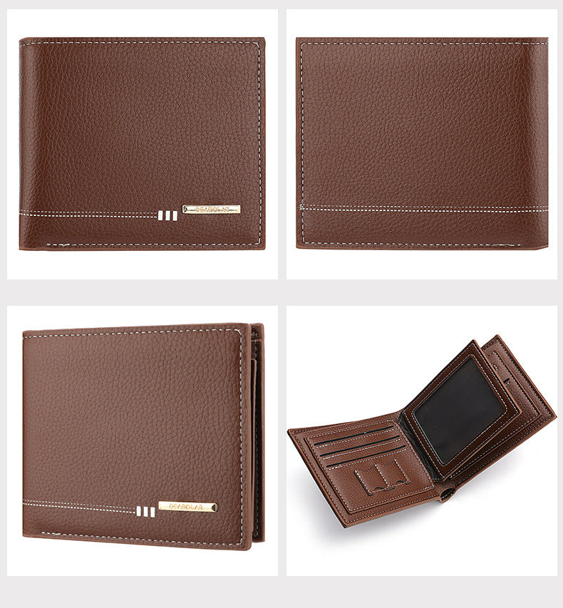 Multi-fonctionnel Fentes de cartes multiples Retro Portefeuille Court Homme