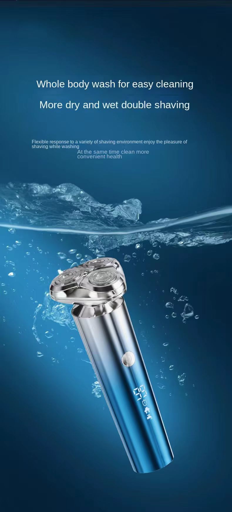 Rasoir électrique homme triple tête rasoir Voyage portable lavable