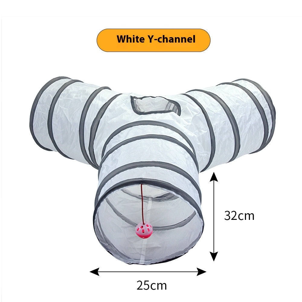 White Cat Tunnel Rolling Dragon Pet Toy Fournitures