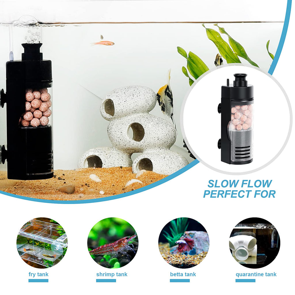 Petit filtre à éponge bio Aquarium avec boules de céramique