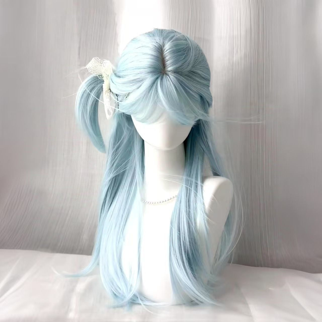 Long cheveux droit avec une frange atmosphérique naturelle