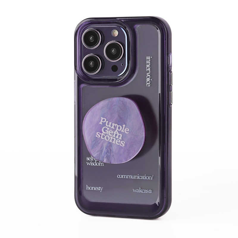 Personnalité avec boîtier de téléphone violet transparent résistant à la chute