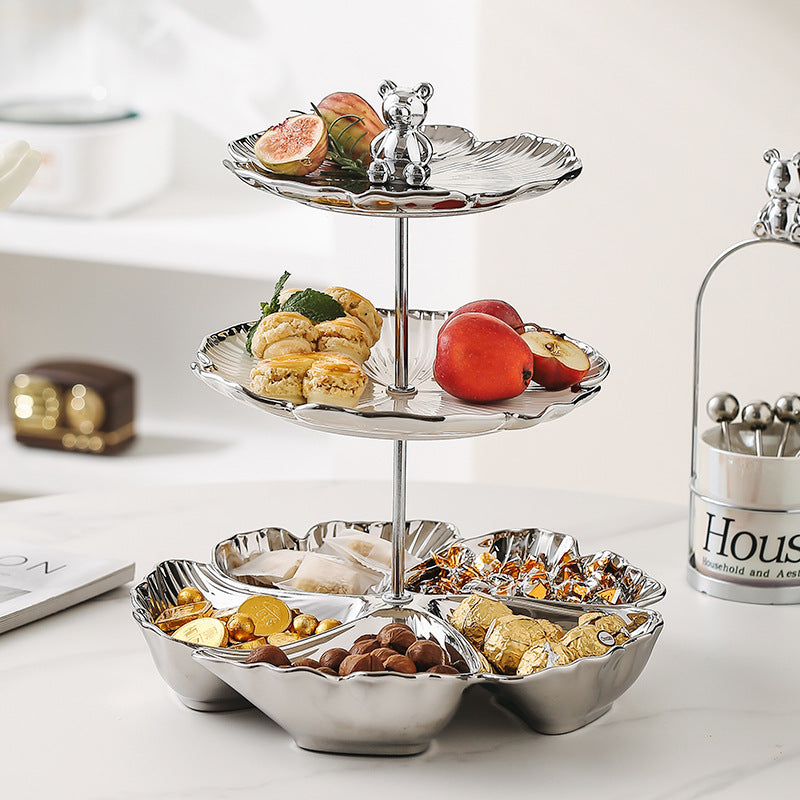 Rangement de la plaque de snack multicouche de style de luxe abordable