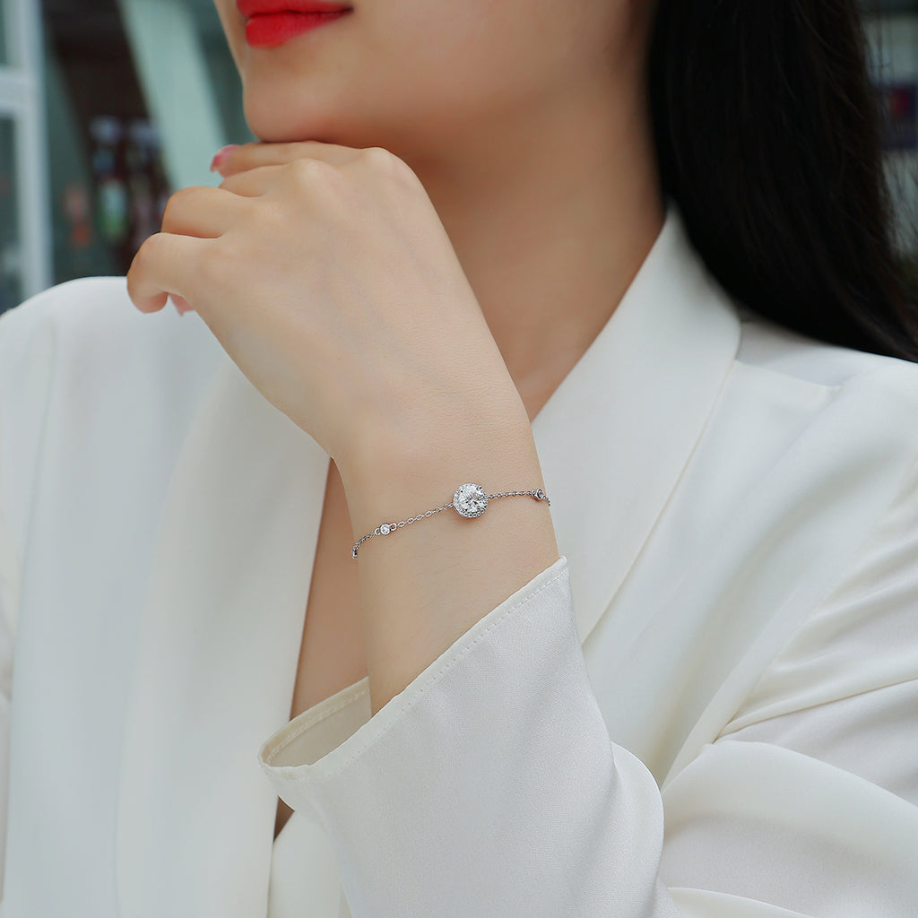 S925 Bracelet en argent 1,5g Moissanite