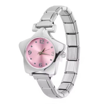 Bracelet de montre en acier inoxydable cinq étoiles coloré