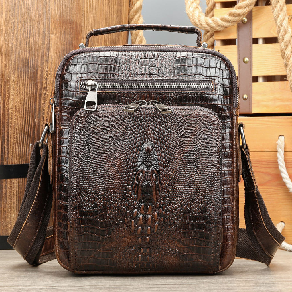 Véritable sac de messager en cuir vintage Cheval fou
