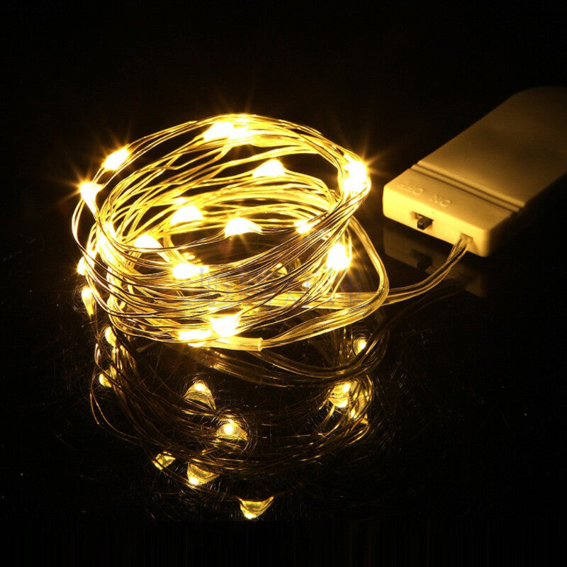 6 Pack 20 LEDs Batterie actionné Mini LED fil de cuivre chaîne Fée lumières Part 2m---1PCS Wa