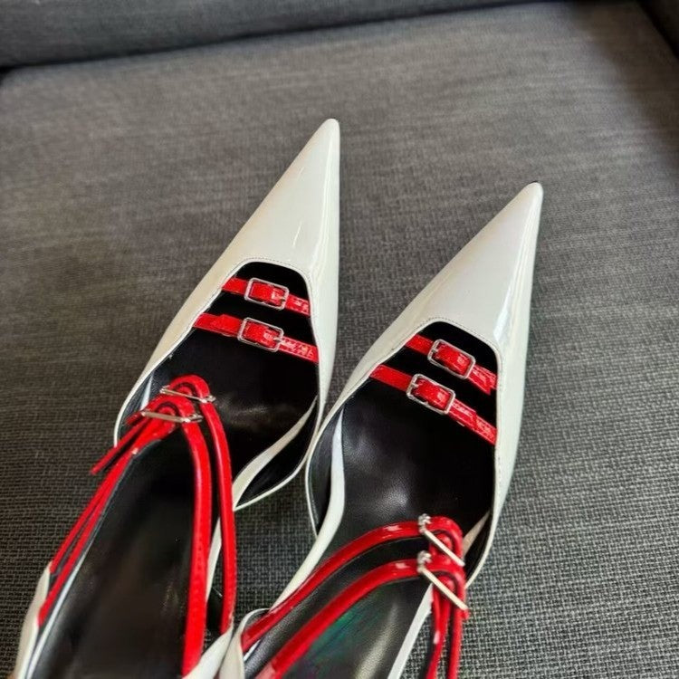 Femmes Printemps Summer Pointed Toe Stiletto Talons European American Fashion Slim Fit Versatil