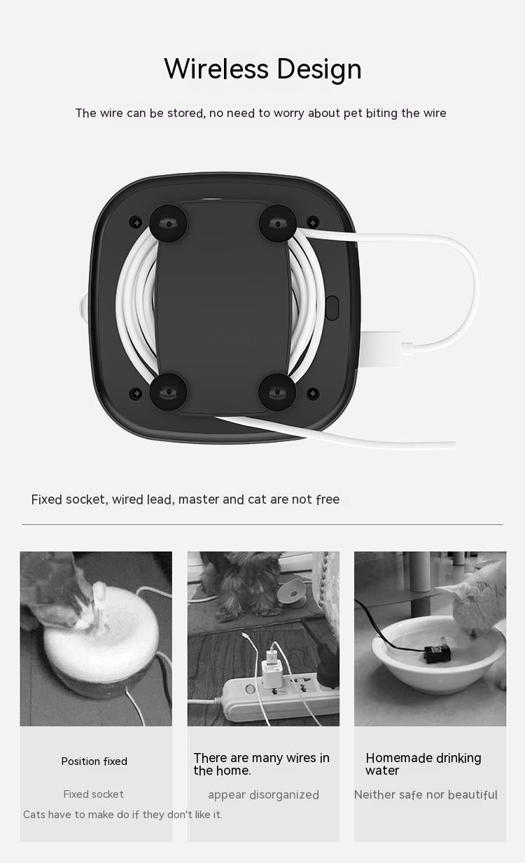 Cat Distributeur automatique d'eau Charger Compagnon sans fil batterie rechargeable intelligente