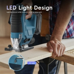 21V 300W Machine à couper le bois sans pinces Sciage électrique sans fil avec lame réglable Woo