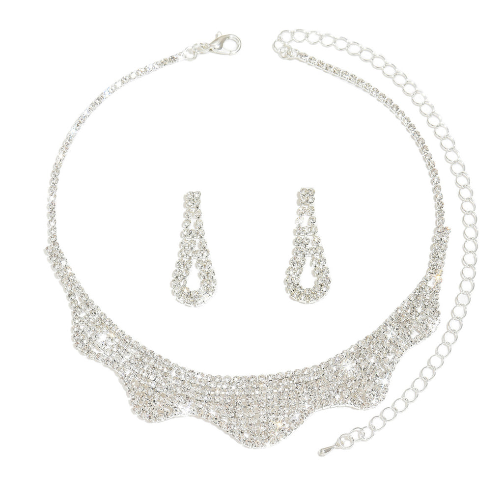 Ensemble de Bijoux en Strass Wavy 2 Pcs