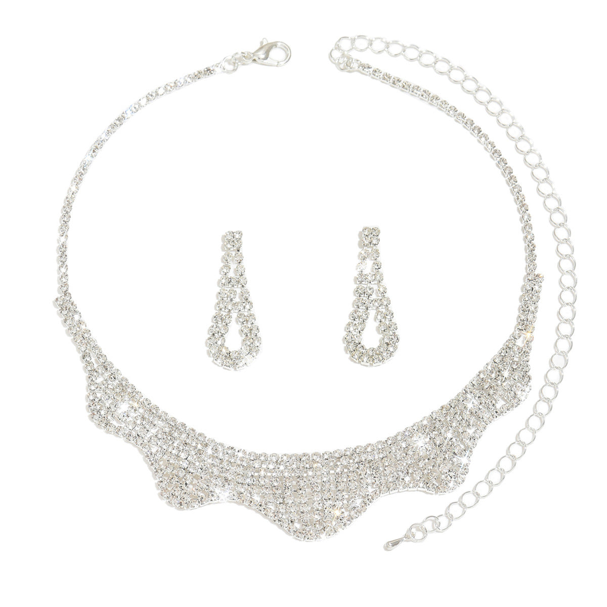 Ensemble de Bijoux en Strass Wavy 2 Pcs