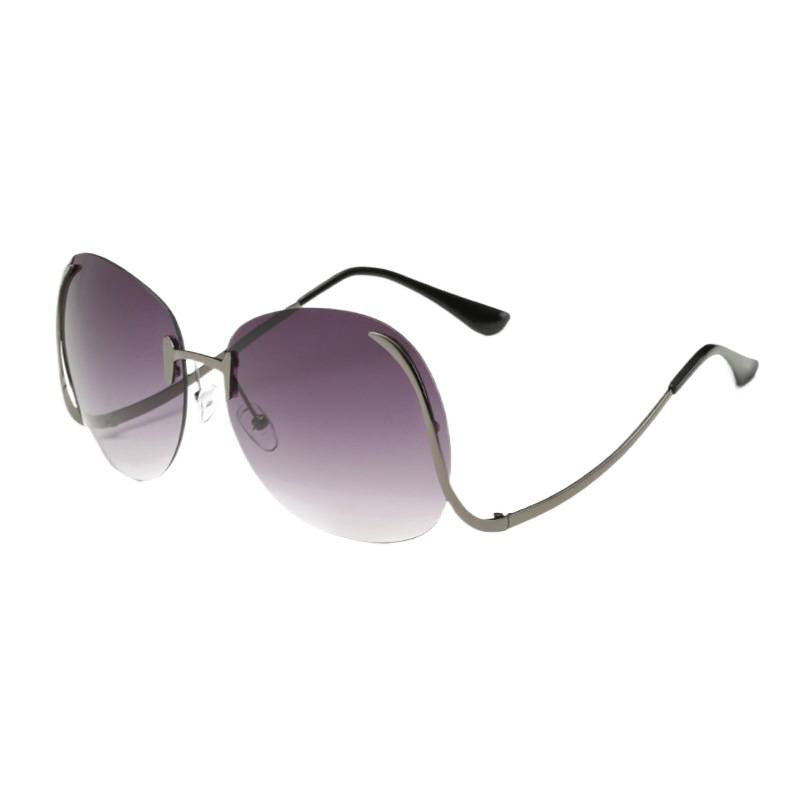 Lunettes de soleil sans cadre à jambe courbée Verres décoratifs