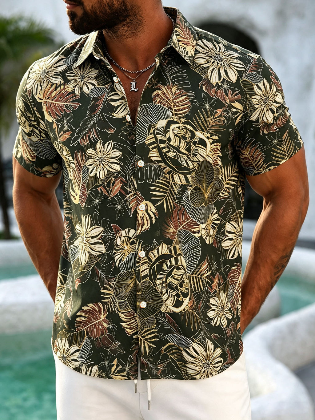 Chemise Hawaïenne Homme imprimé coloré pour les vacances