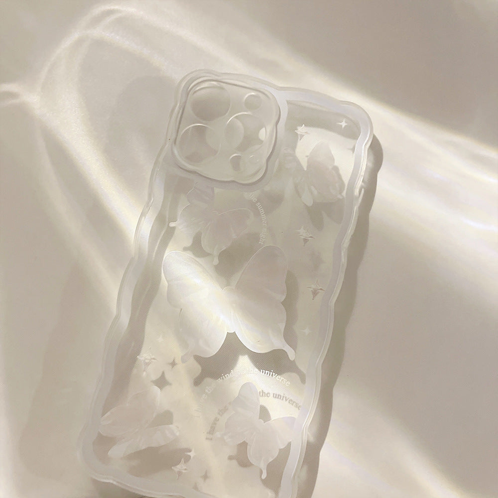 Simple Butterfly moderne affaire téléphonique transparente pour les femmes