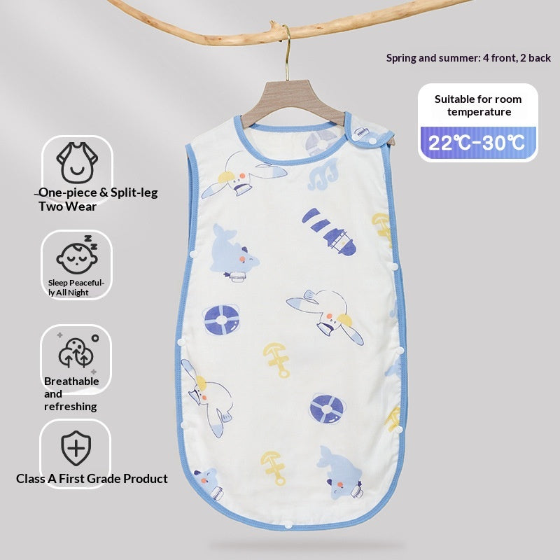 Baby And Toddler Summer Sleeping Bag Class A Pure Cotton Gauze Vest Style