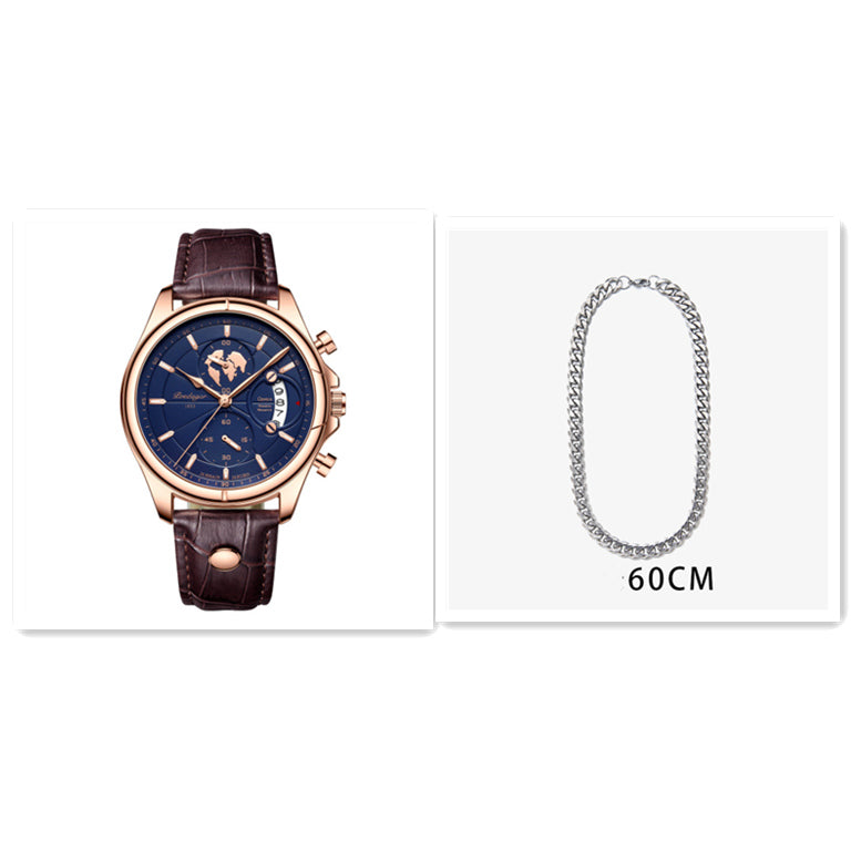 Montre à quartz multifonctionnelle à l'épreuve de l'eau pour hommes