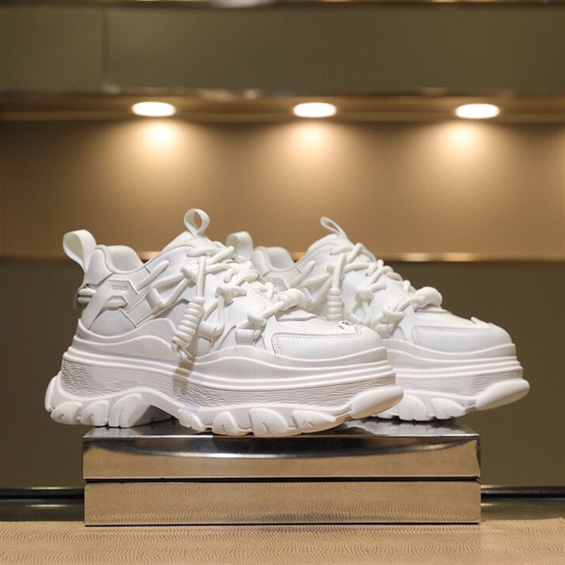 Sneakers de la plate-forme en cuir casual mode femme
