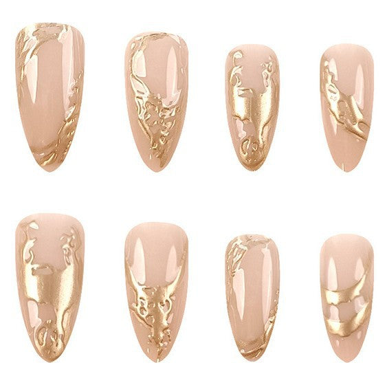 Stickers Art des ongles en trois dimensions plaqué or pour les femmes