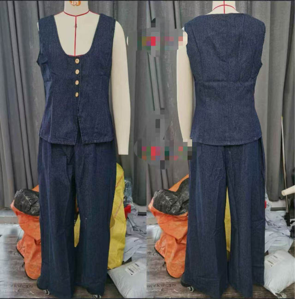 Costume de denim rétro pour femmes