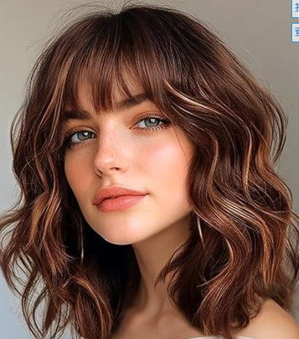 Femmes Short Curly Synthetic Bob Wig