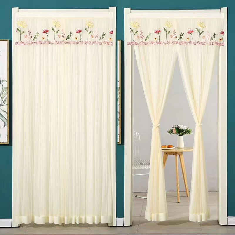 Tissu de rideau résistant aux moustiques sans punch Mesh Rideaux Chambre Dentelle Partition Four Seasons