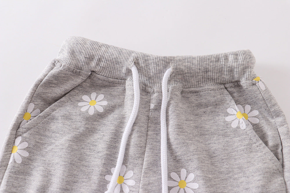Filles' Light Gray Impression Petit Short Daisy