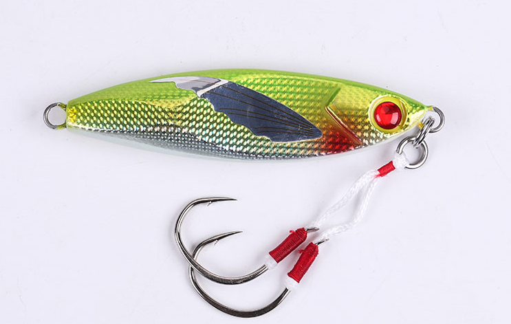 Laser Lumineux Double Crochet Slow Shake plaque de fer Bait Lead Fish