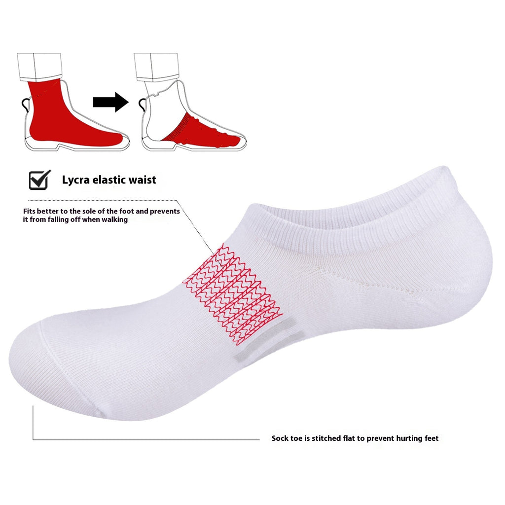 Pure coton Respirant Été mince serré Chaussettes mâles invisibles