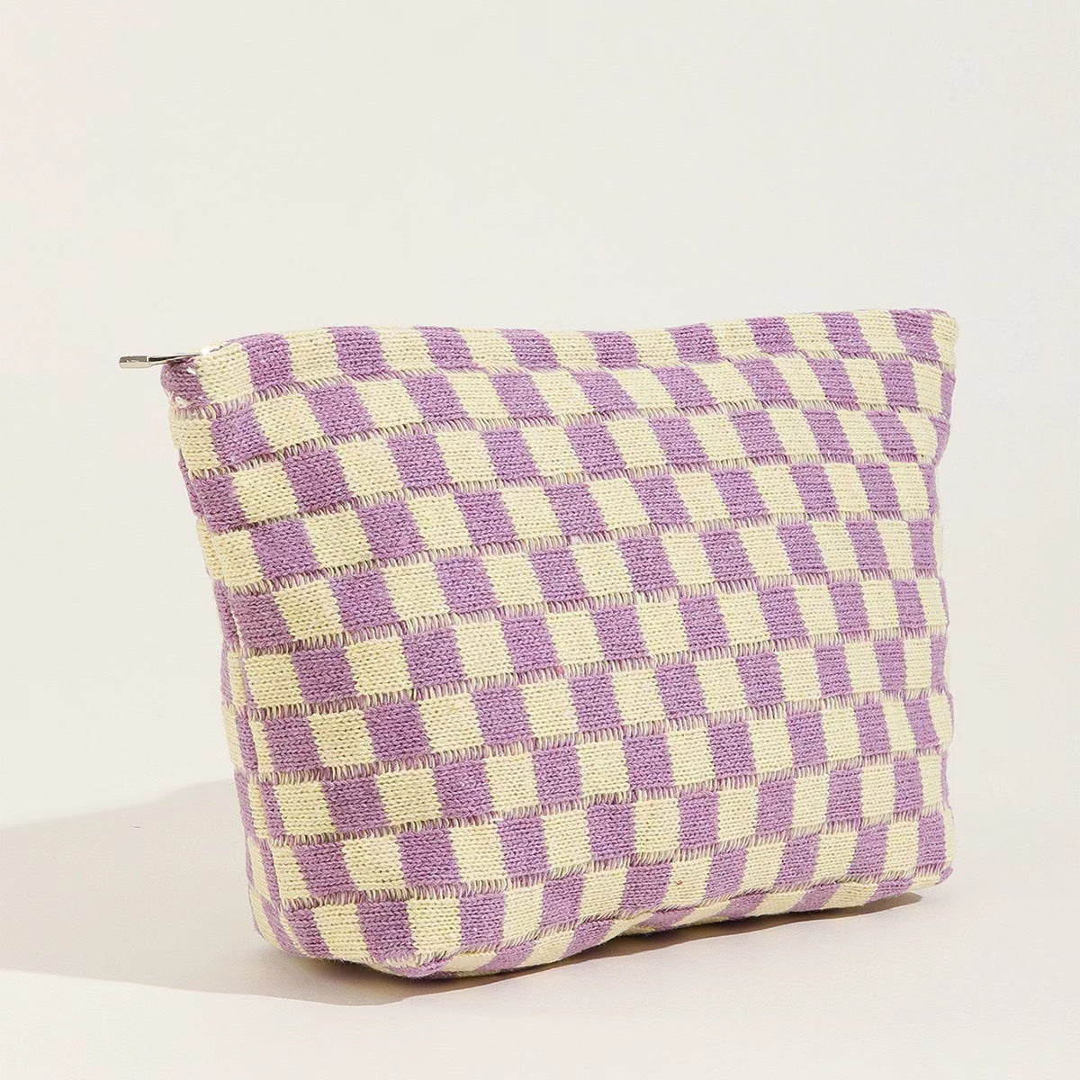 Sac de maquillage de tableau de vérification de fils de grande capacité
