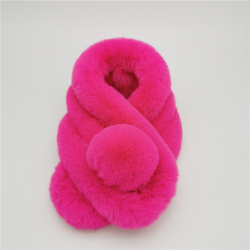 Écharpe de fourrure de lapin Rex pour femmes