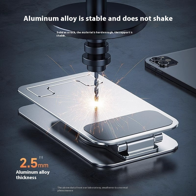Support de téléphone mobile rotatif en métal Alliage d'aluminium Bureau pliable