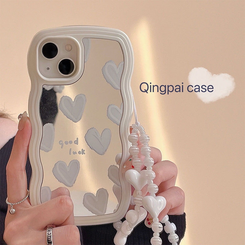Wavy Edge miroir amour adapté pour téléphone boîtier silicone tout-pack