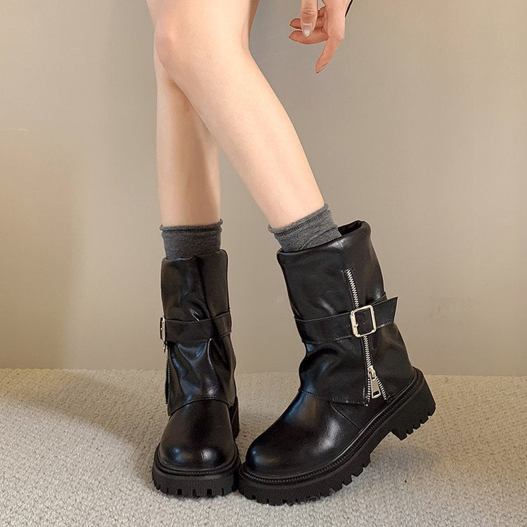 Bottes en cuir denim premium pour femmes