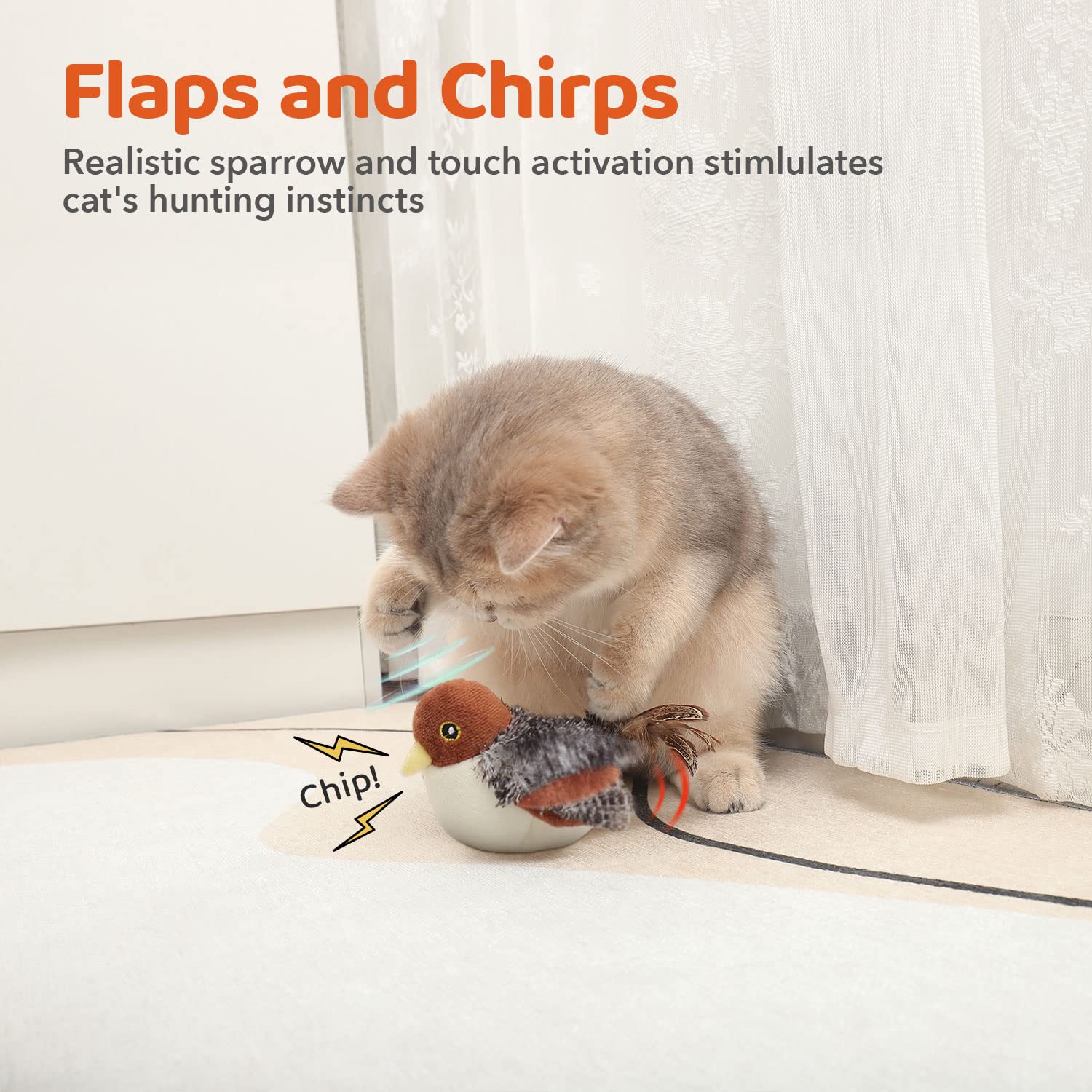 Jouets de chat enflammés Sandpiper paire-Mate oiseaux ressemblant Chirp