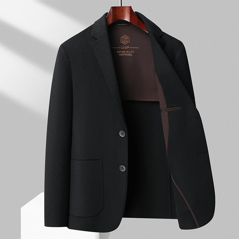 Manteau simple en laine à double face pour les affaires