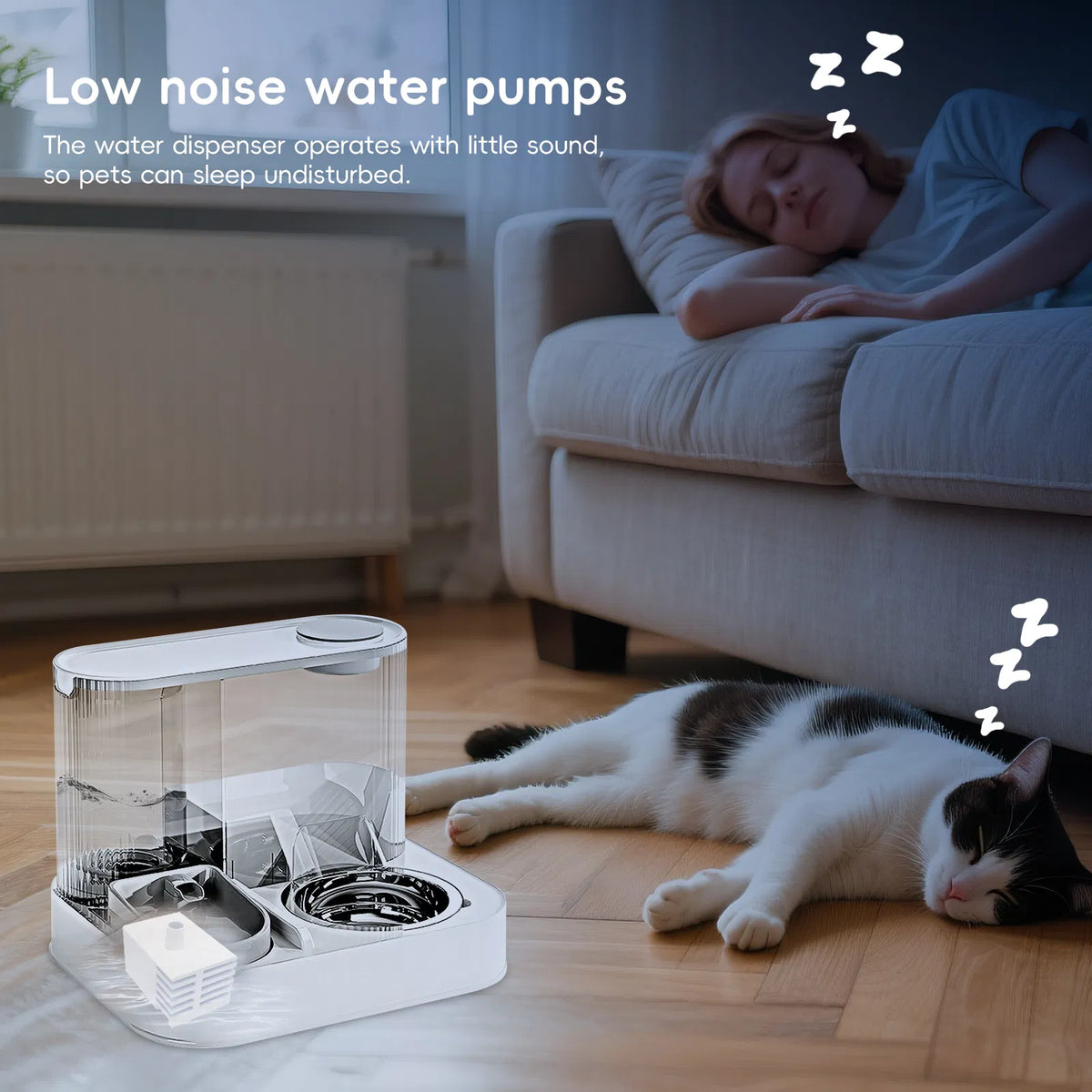Distributeur de nourriture et d'eau pour animaux de compagnie USB de type L