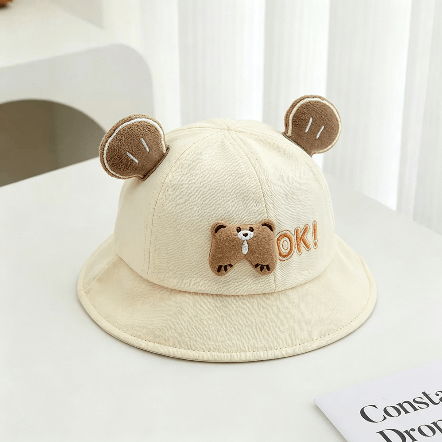 Les garçons et les filles' Ok Bear décoratif Round-top Cap pour enfants avec un mignon et doux babyi
