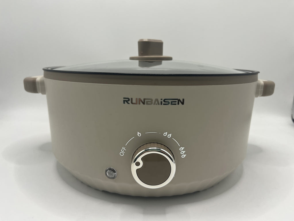 4.5L Électrique Slow Cooker Glass Lid Non Stick Rice Cuisson Poêle à frire