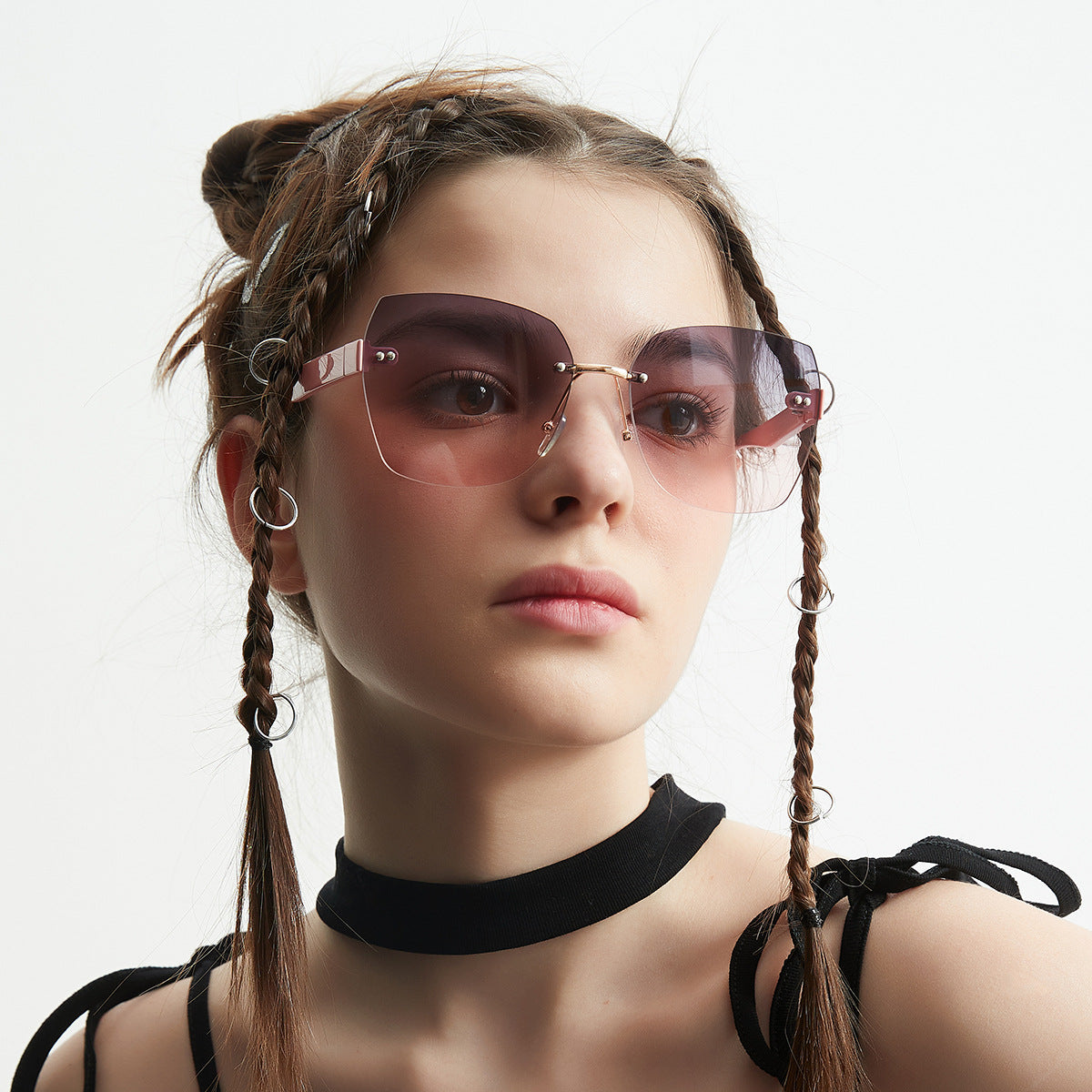 Lunettes de soleil haut de gamme Diamond Cut Edge pour femmes