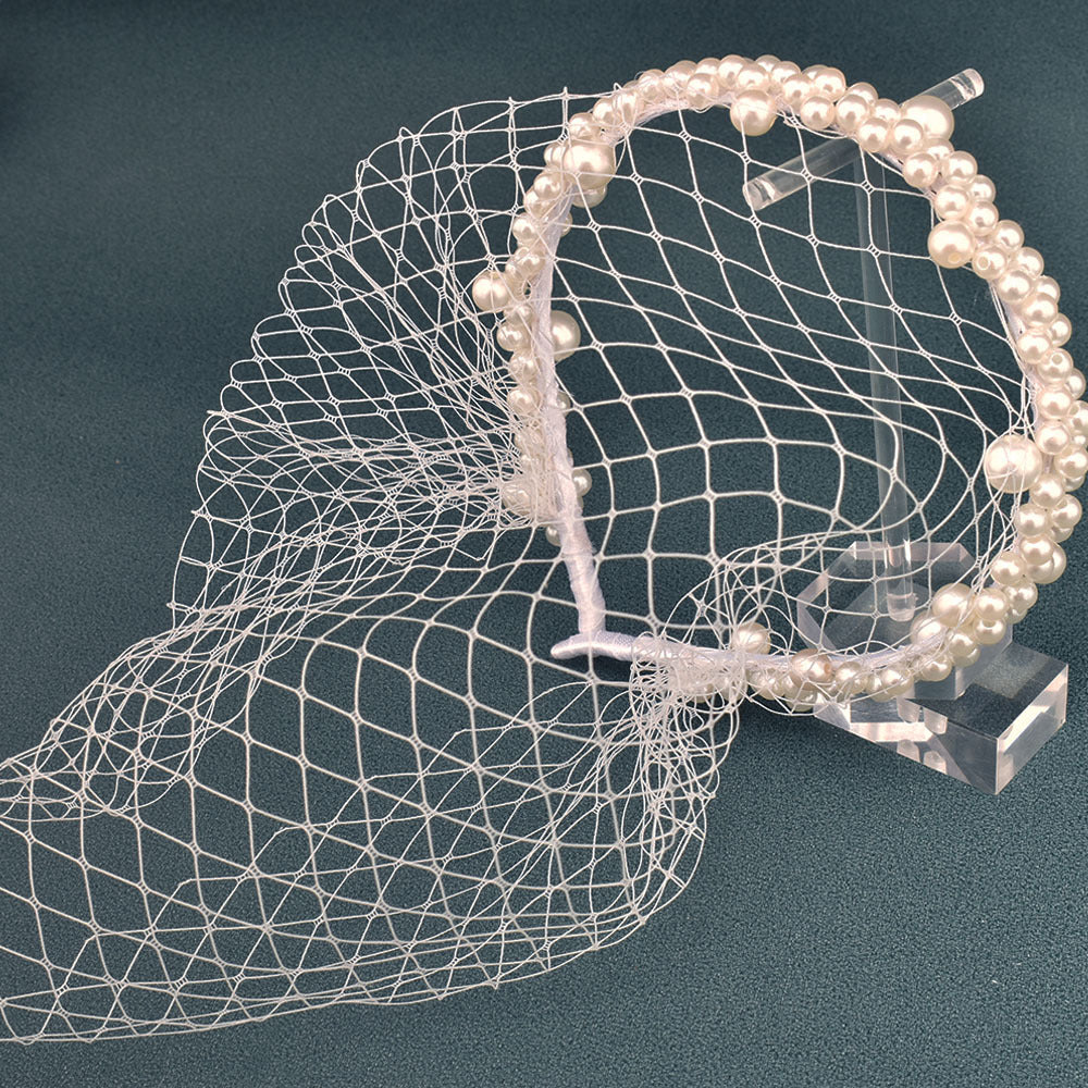 Tête de bande de cheveux Veil Pearl