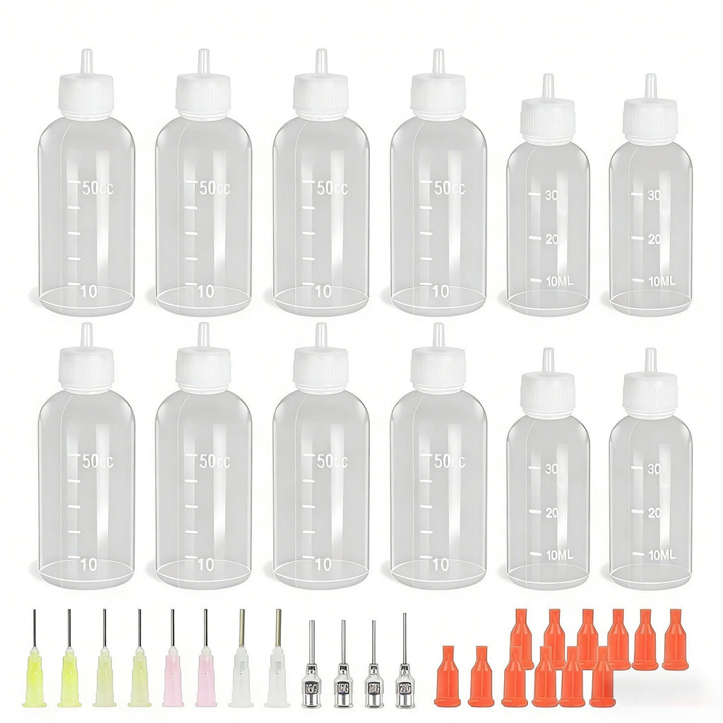 Set de bouteille de pipette de précision - 12 petites bouteilles avec bouchons pour une posologie précise En E