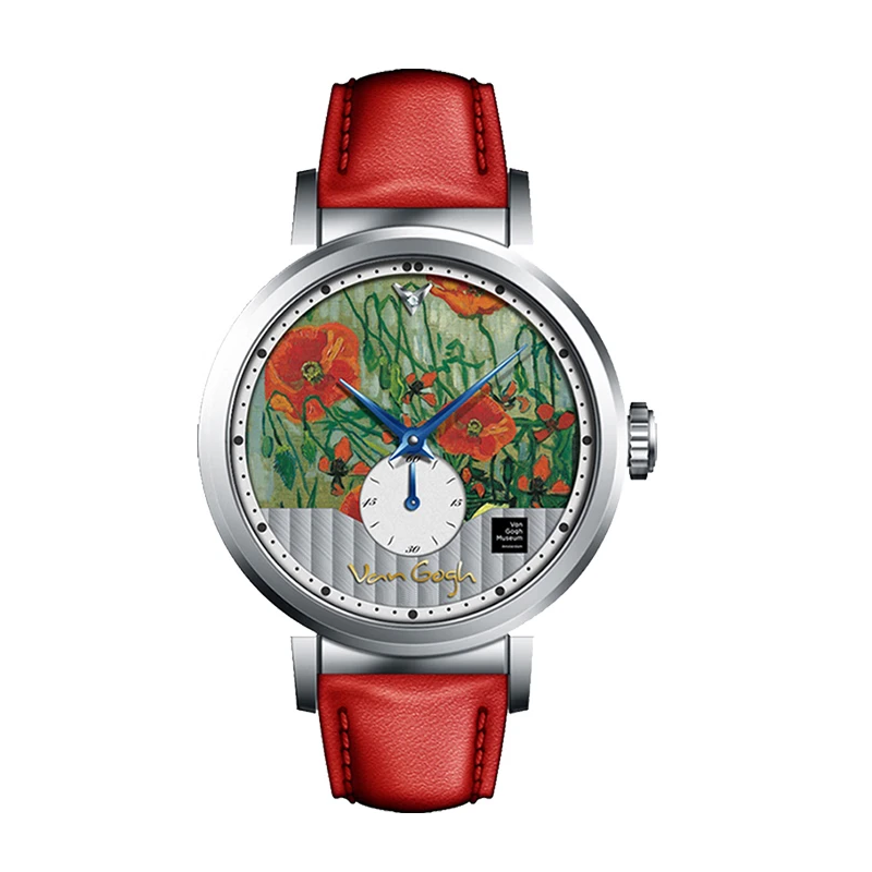 Van Gogh Petites Secondes Bracelet en cuir à main Montres pour femmes