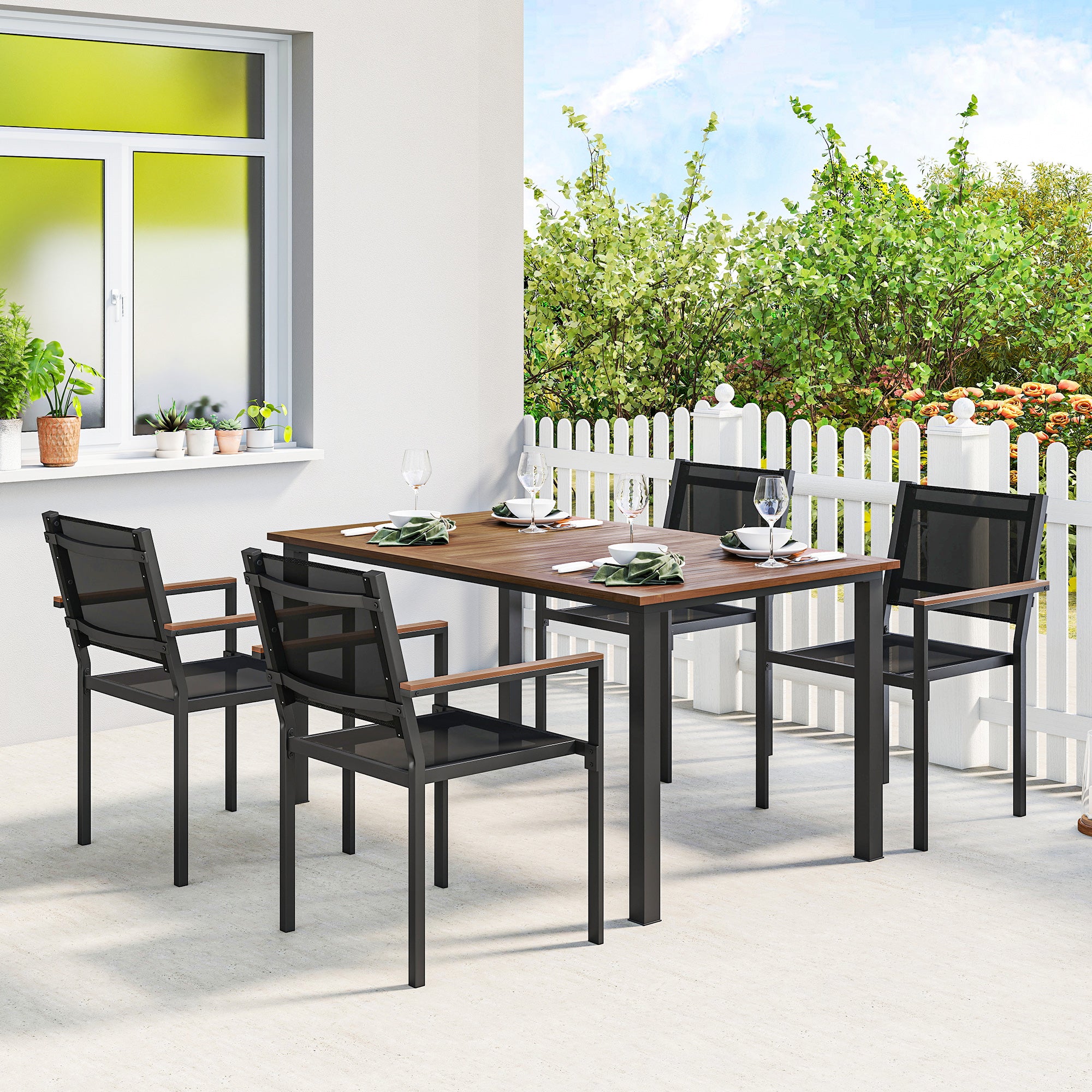 Ensemble salle à manger extérieure pour 4 personnes