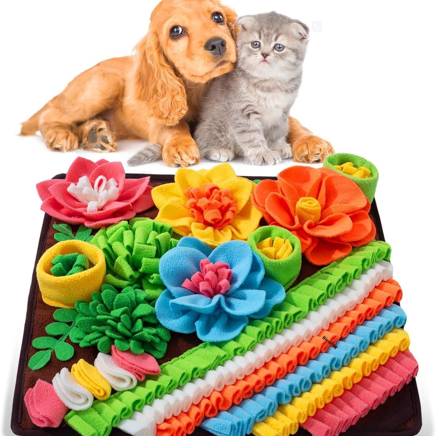 Animal chien à alimentation lente Sniffing Cat Nourriture Blanket Scent Training Mat Toy