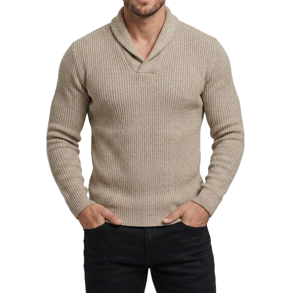 Homme Manches longues col V Slim-fit Sweater tricot